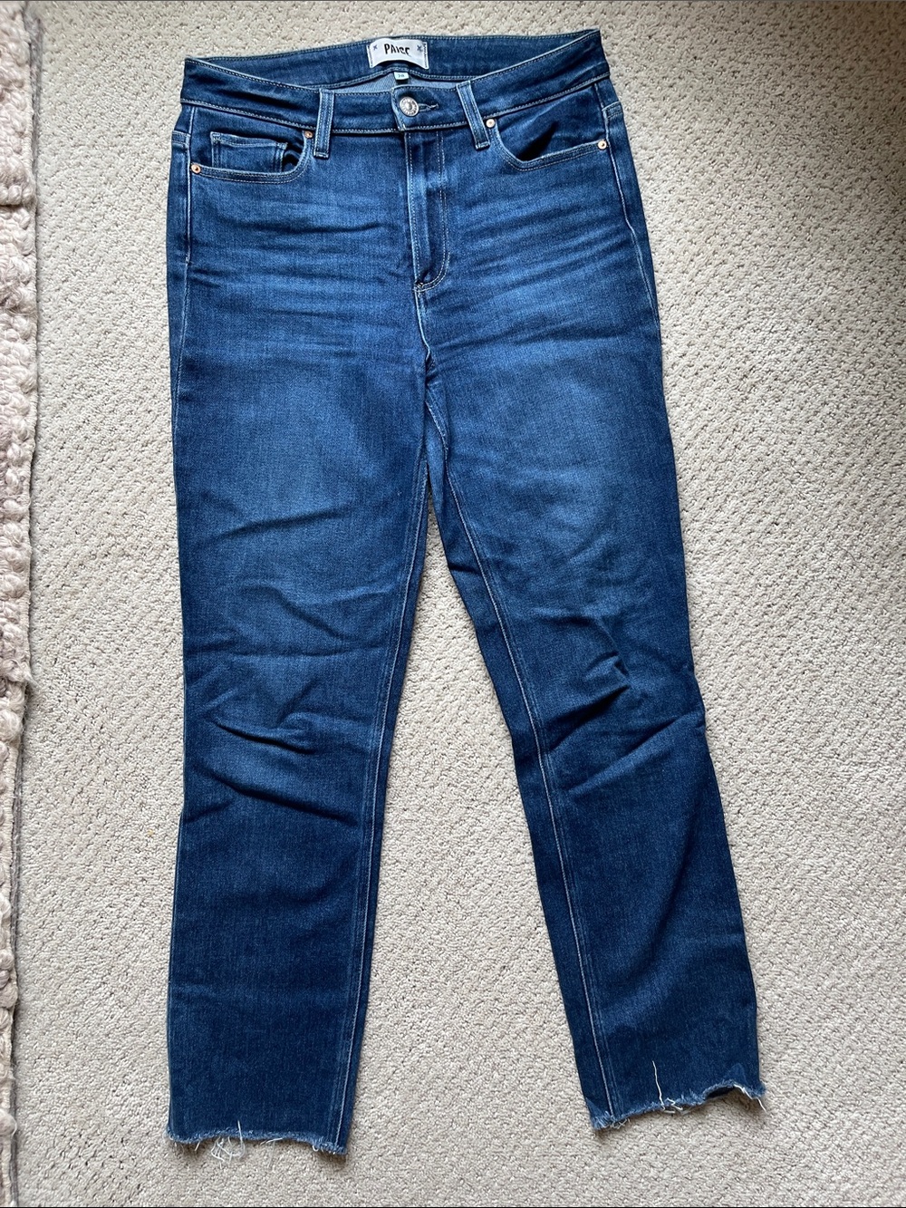 Paige Raw Hem Straight-Leg ‘ Cindy’ Jeans